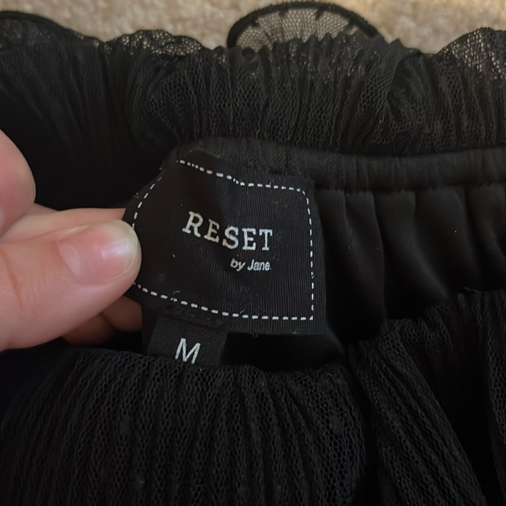Black Off the Shoulder Ruffle Top
